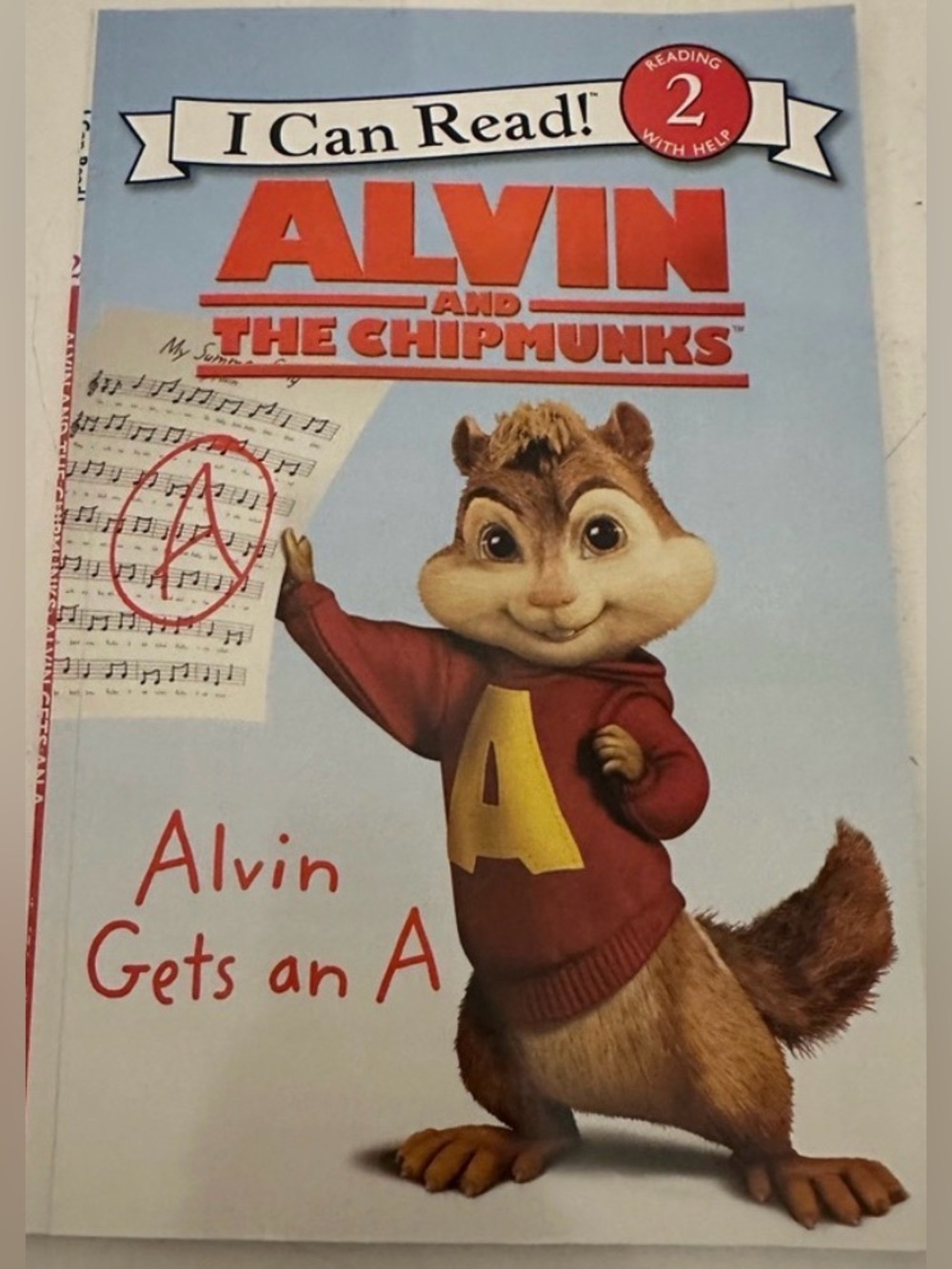 ALVIN AND THE CHIPMUNKS - “ALVIN GETS AN “A” “ Early Reader Book- Level 2